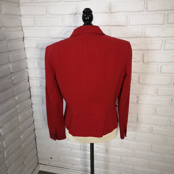 Talbots Ladies Size 10 Red 3 Button Closure Lined Made in Korea Blazer/Jacket - Picture 2 of 12